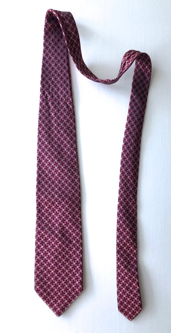 Ermenegoldo Zegna tie necktie brocade pink red si… - image 2