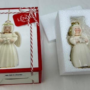 Lenox Christmas tree ornament angel Holiday Cheer porcelain star girl