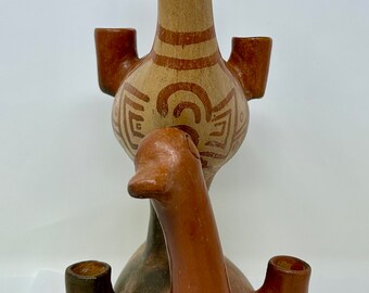 Vintage Herón Martínez Mendoza? Terracotta Pottery 2 Birds Mexico
