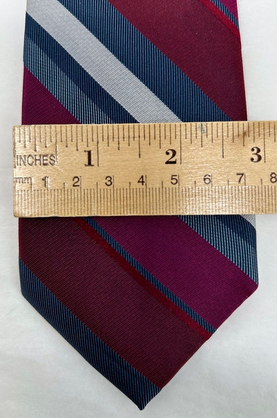 vintage Calibrate stripe tie necktie 100% silk pi… - image 3