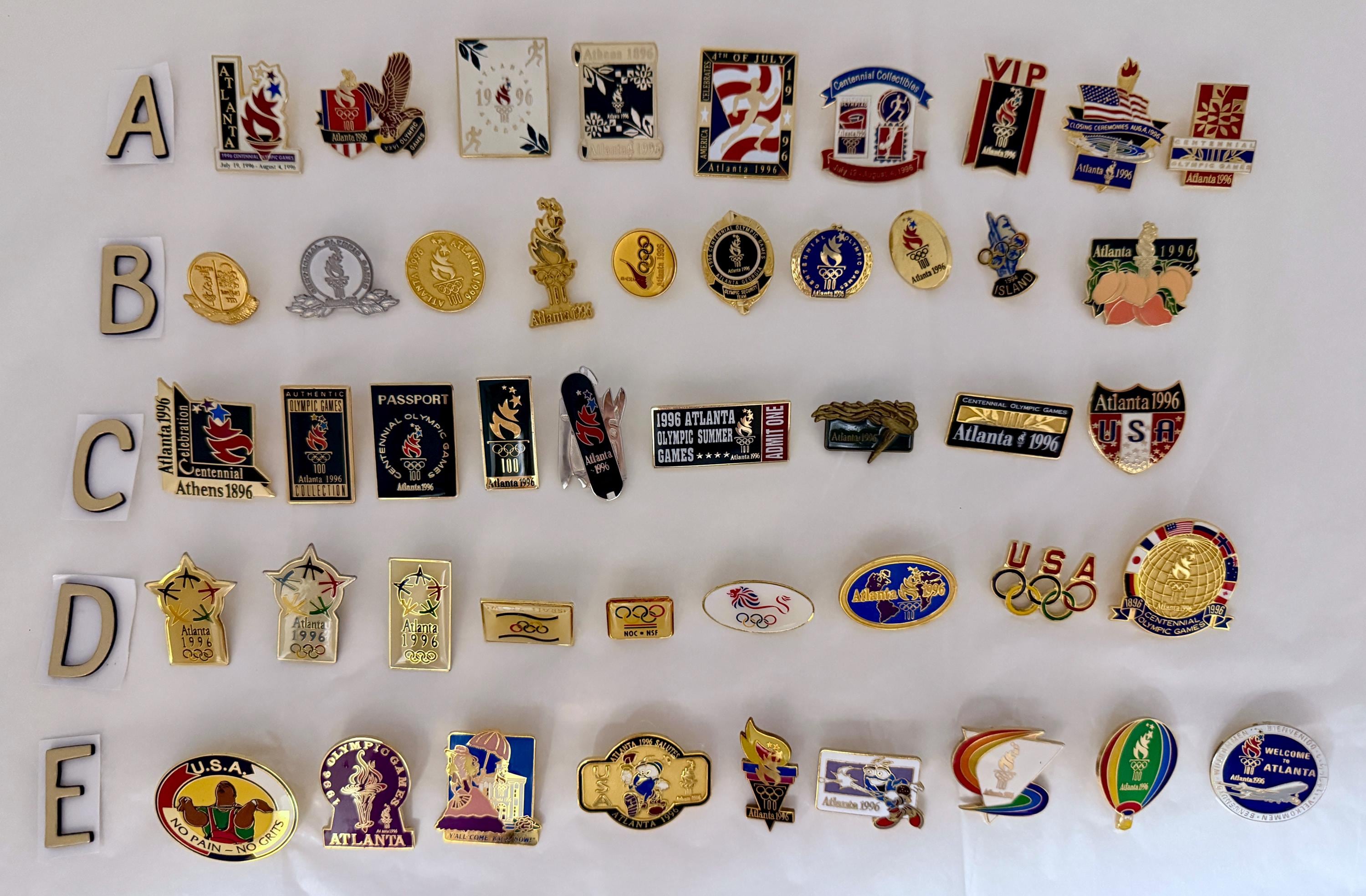 50 Vintage 1996 Atlanta Olympic Games Pin Collection – ACOG