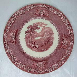 Royal Staffordshire plate Jenny Lind 1795 red white England scene
