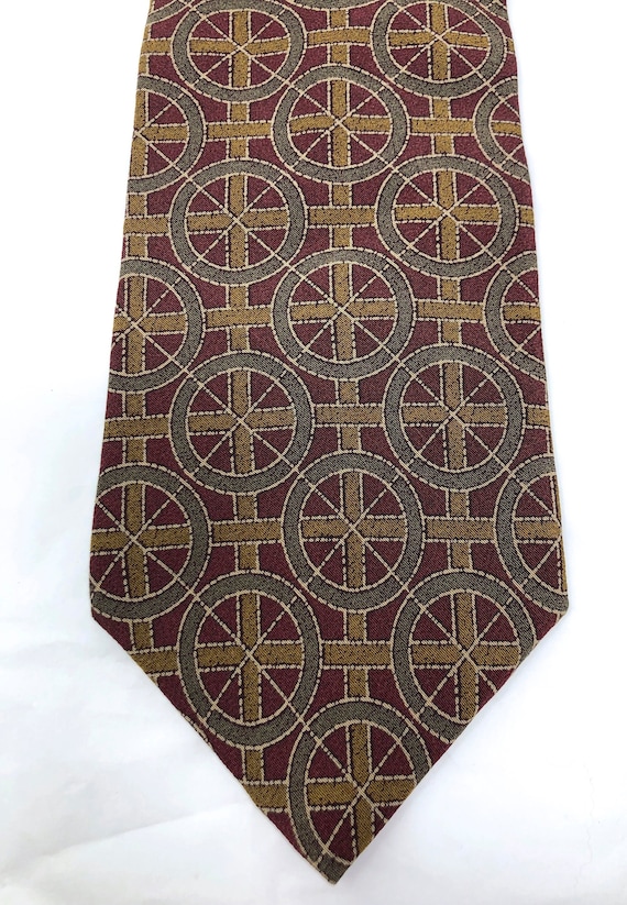 Donna Karen Signature silk tie geometric necktie b