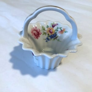 ミニチュア陶器バスケット トーマス ドイツ 花 花柄 バイエルン 磁器