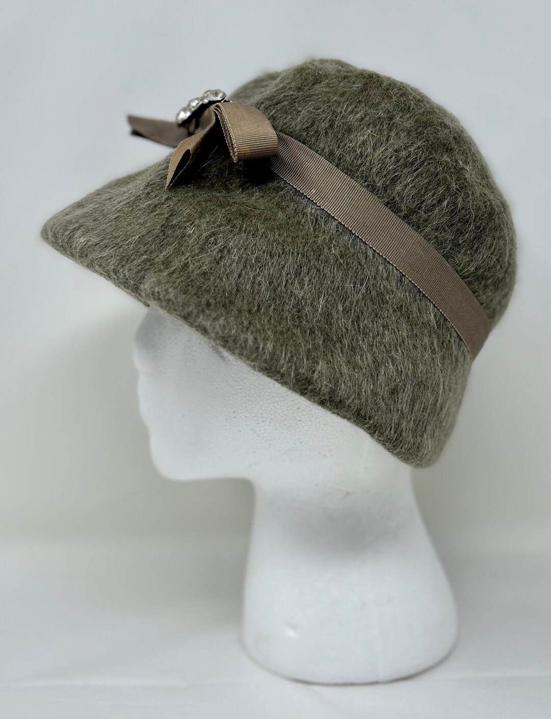VINTAGE MOHAIR & WOOL HAT Vintage Silly Mohair Felted Wool Fuzzy Hat Fisher Wool Cap  main image 4