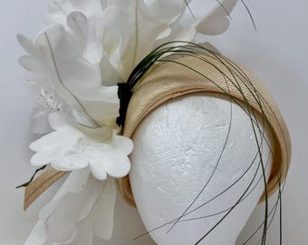 Jack McConnell boutique, vintage ladies Ivory Floral Appliqué Dress Hat Vintage Jack Mcconnell Boutique Hat – Ivory Straw Cocktail  main image 4