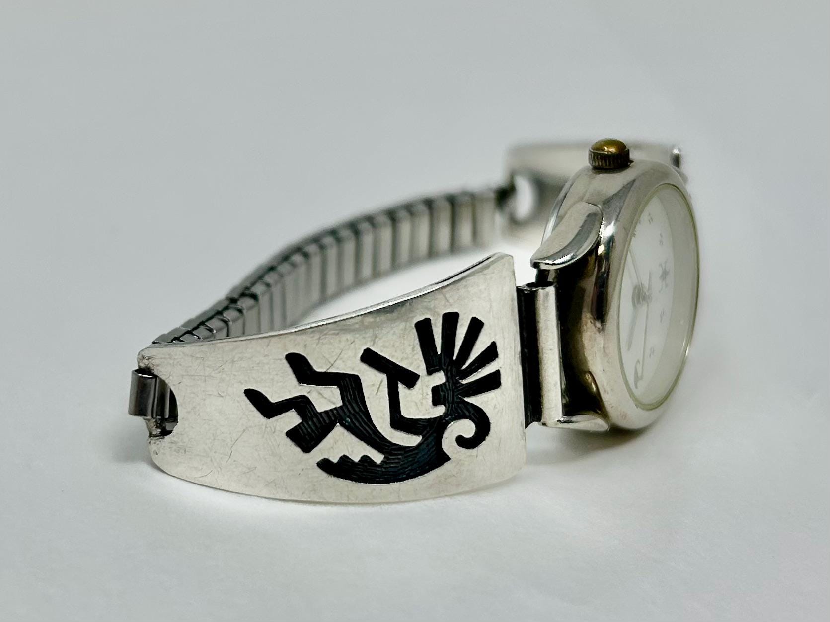 Vintage Hopi Kokopelli Watch 28.65 grams Vintage Native American Sterling Watch – Ed Tsosie Kokopelli  main image 2