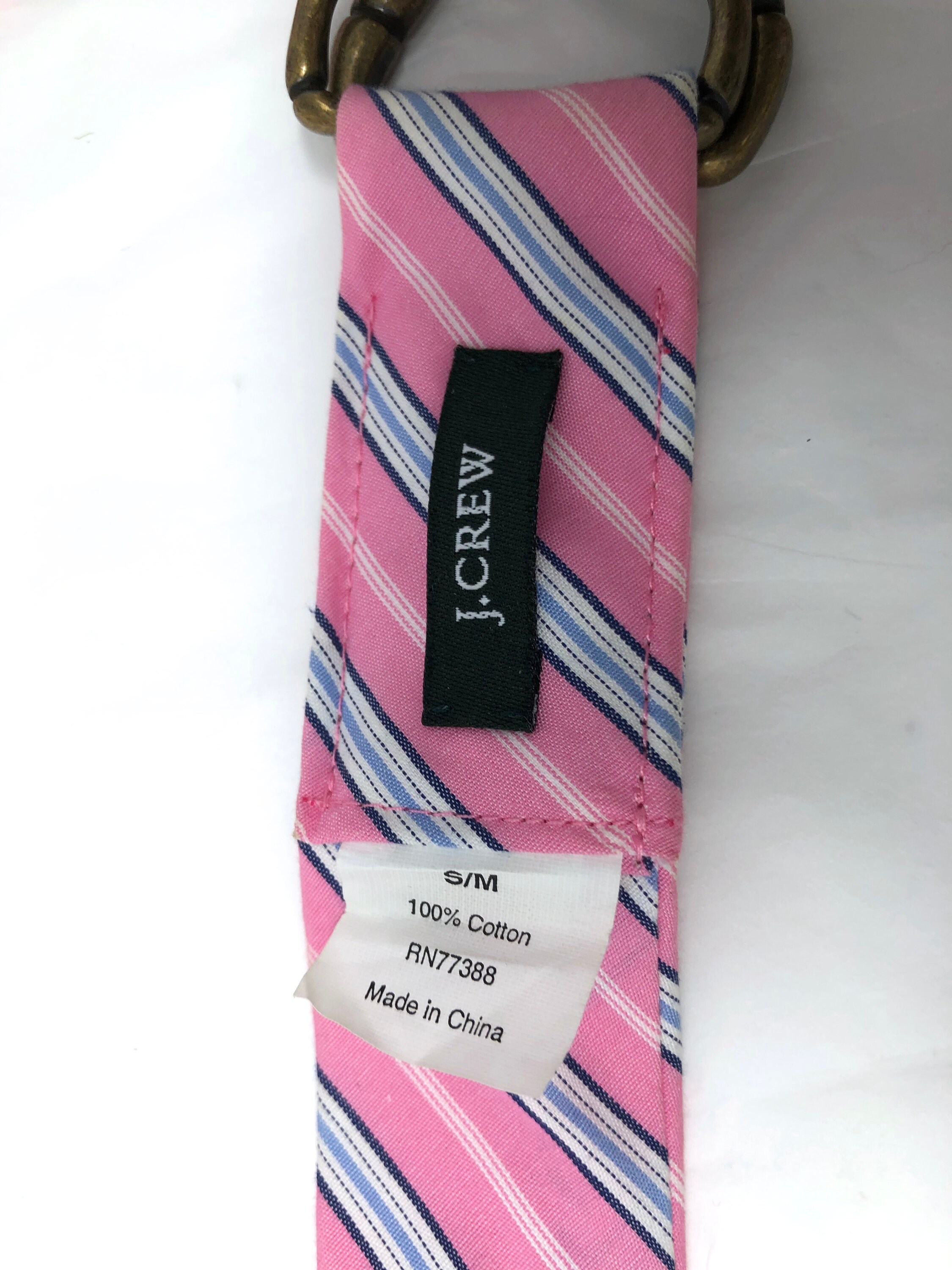 Vintage J.crew Ribbon Belt – Pink & Blue Striped Cotton D  display picture 1