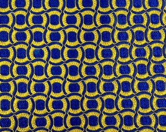 Robert Talbott for Nordstrom Silk Tie – Geometric Pattern in Blue and Gold, Classic Width