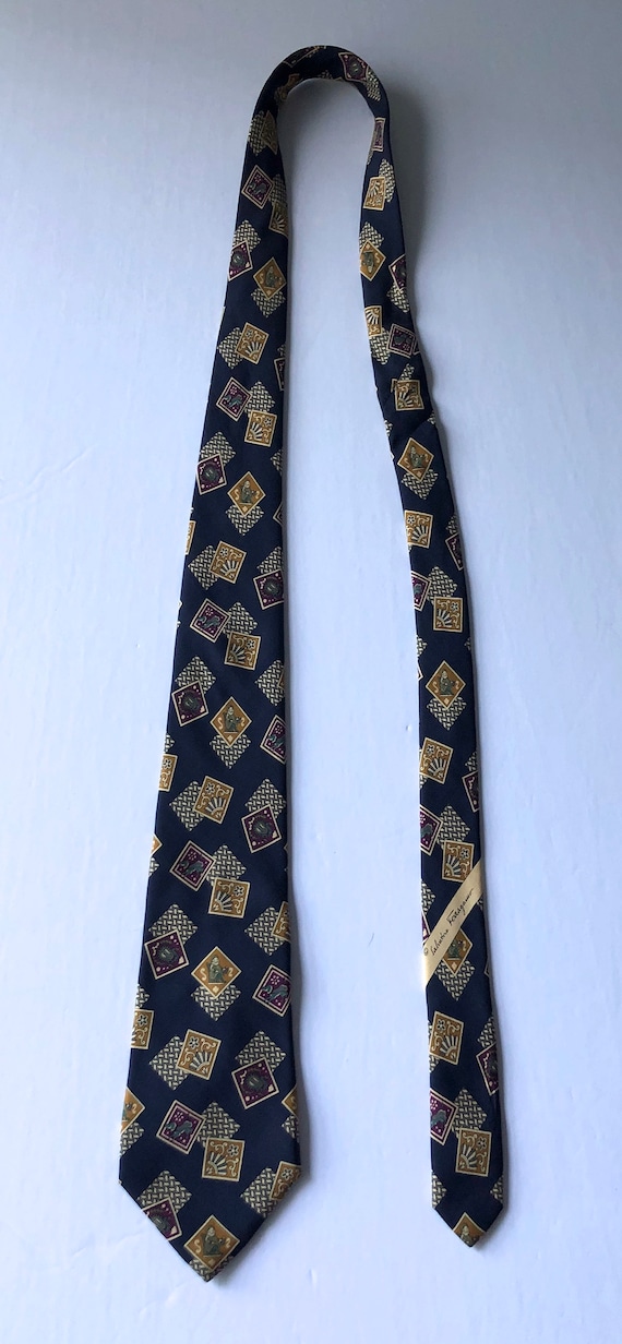 vintage Salvatore Ferragamo silk tie necktie Italy - image 2