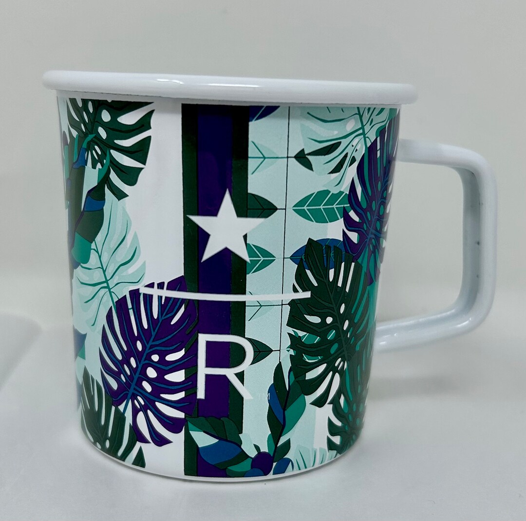 Starbucks Reserve Mug Enamel Palm Leaves Etsy