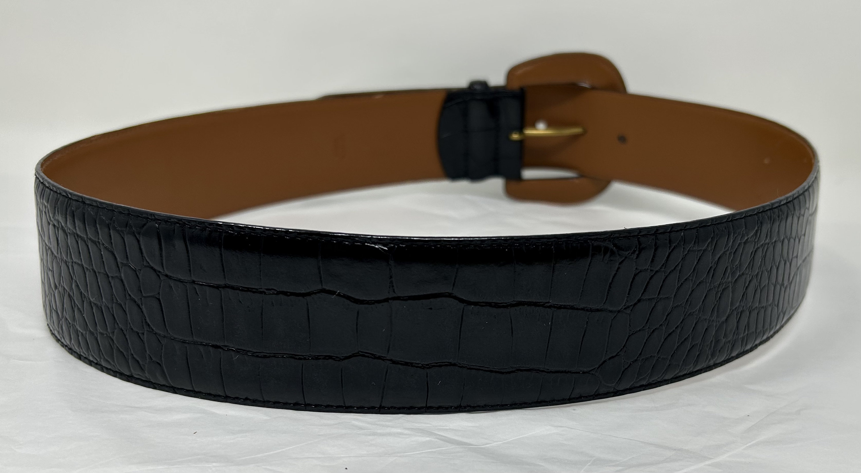 『VINCENNES LEATHER BELT』(VINTAGE BLACK) RRL Vincennes Leather Belt - Vintage Black | Casual Belts