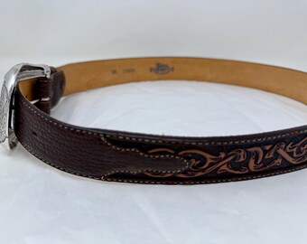 Justin Brown Braided Leather Horseshoe Buckle Belt Justin Brown Braided Leather Horseshoe Buckle | Mercari main image 4
