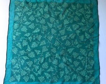 Vintage Vera scarf square green floral flowers