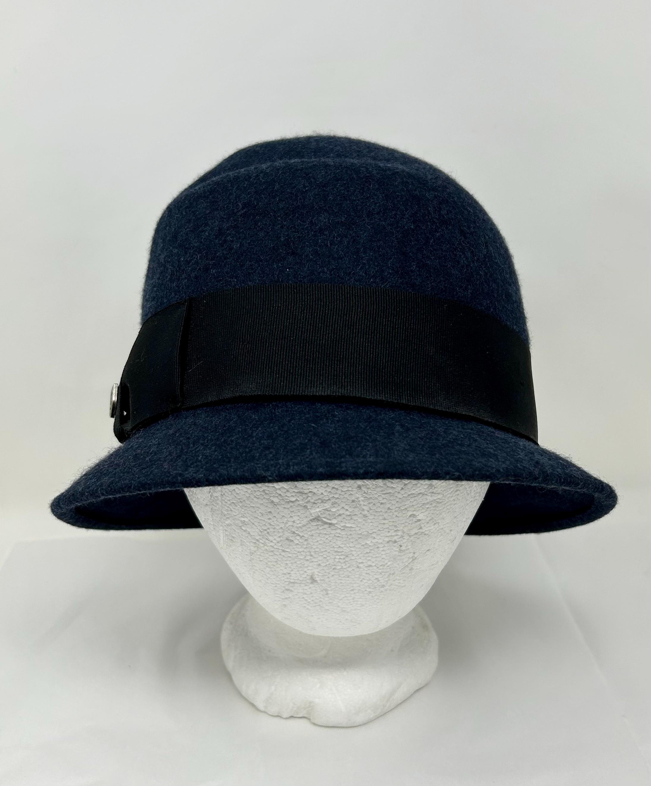 Brixton Convertabrim Fedora Hat – Navy Blue Wool Felt – Size  display picture 3