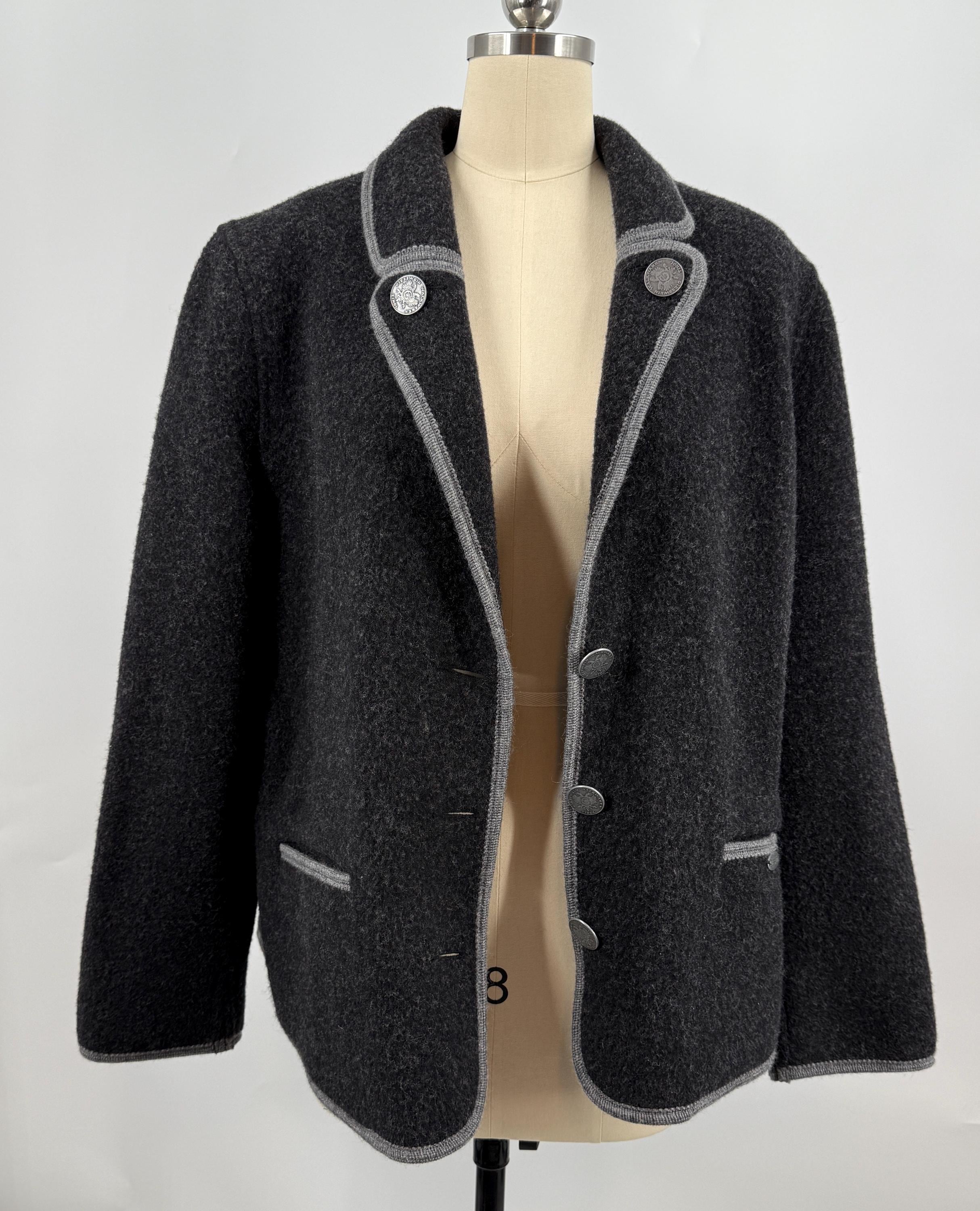 Vintage Giesswein Austrian Boiled Wool Jacket | Gray Tyrolean