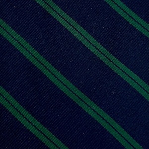 Vintage Brooks Brothers Silk Tie – Navy Blue & Pine Green Striped – Handmade in USA, Classic Preppy Repp Necktie