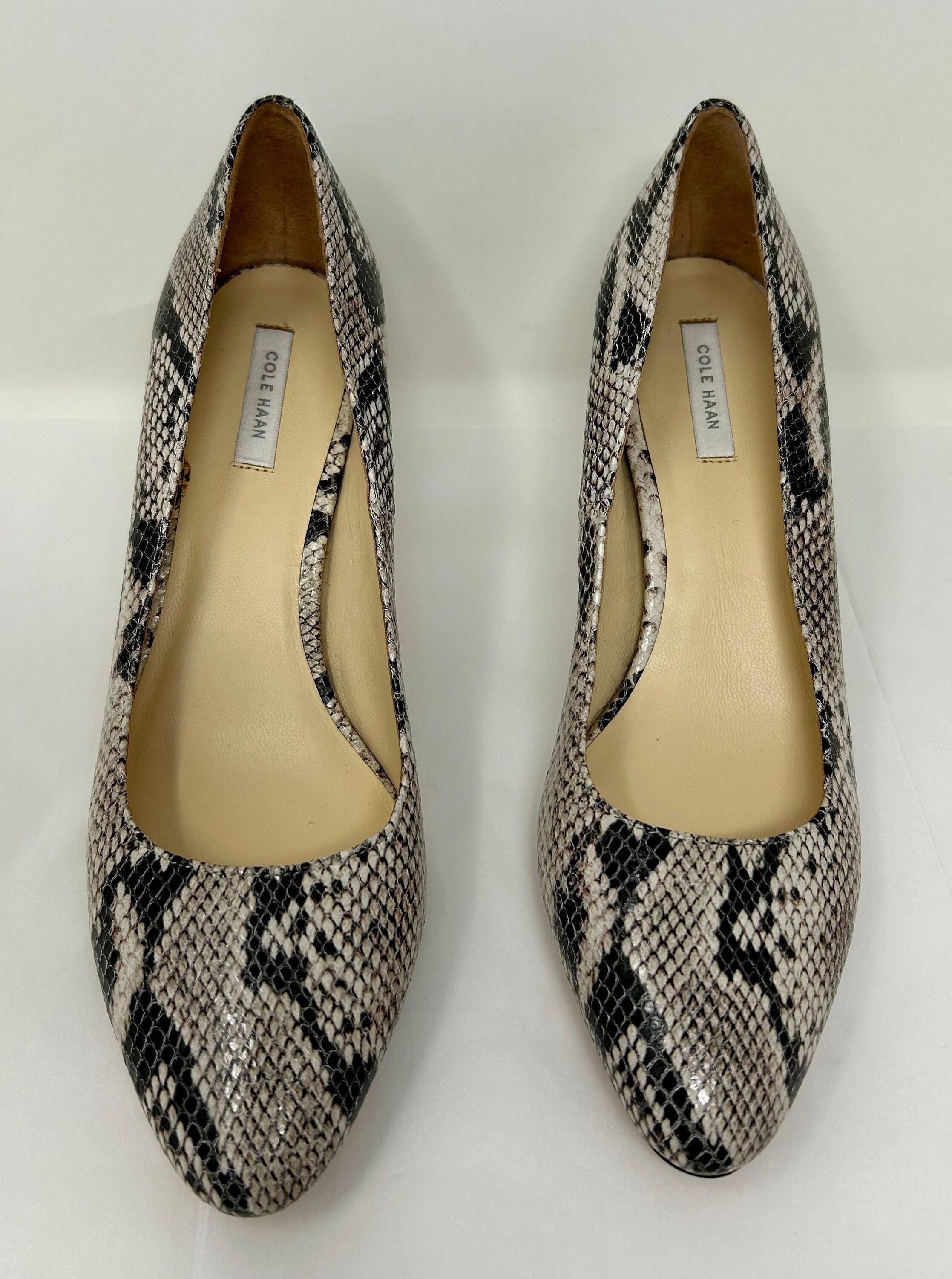 Cole Haan Women\'s Black and Cream Snake Print Oxfords Size 8 Cole Haan Grand Series Snake Print Leather Oxford Shoes  main image 2