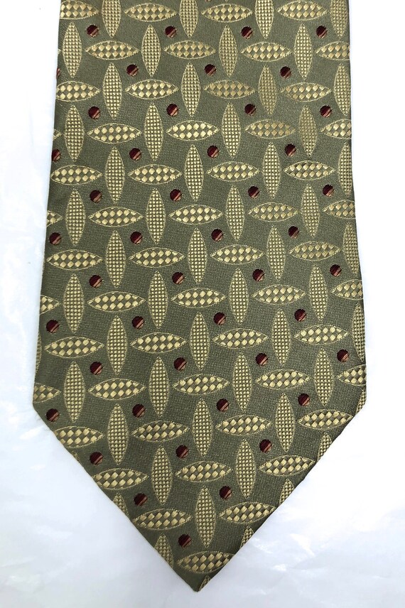 Ermenegildo Zegna silk tie necktie brocade green