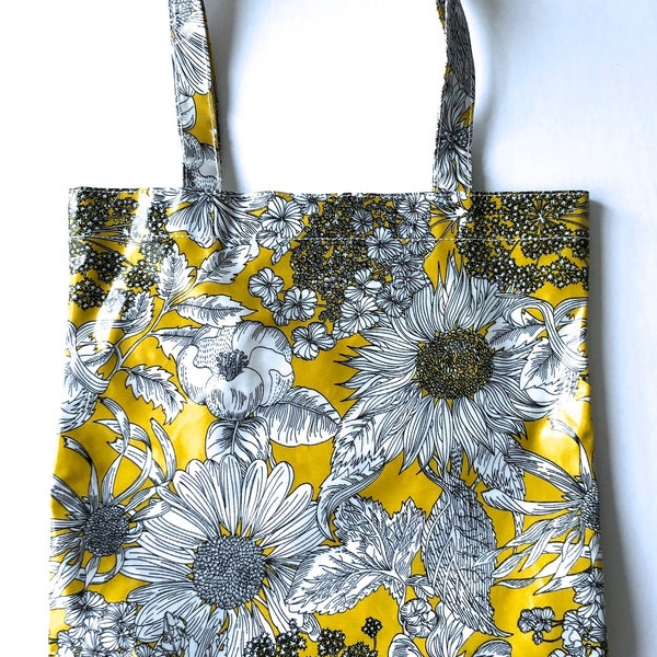 Liberty of London vinyl tote bag sunflowers yellow