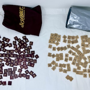 Vintage Wooden Scrabble Letter Tiles – Lot E & F– Authentic Wood Game Pieces – DIY Crafts, Jewelry, Decor – Choose Set
