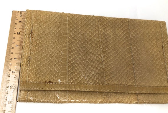 vintage Dano snakeskin tan clutch purse - image 4
