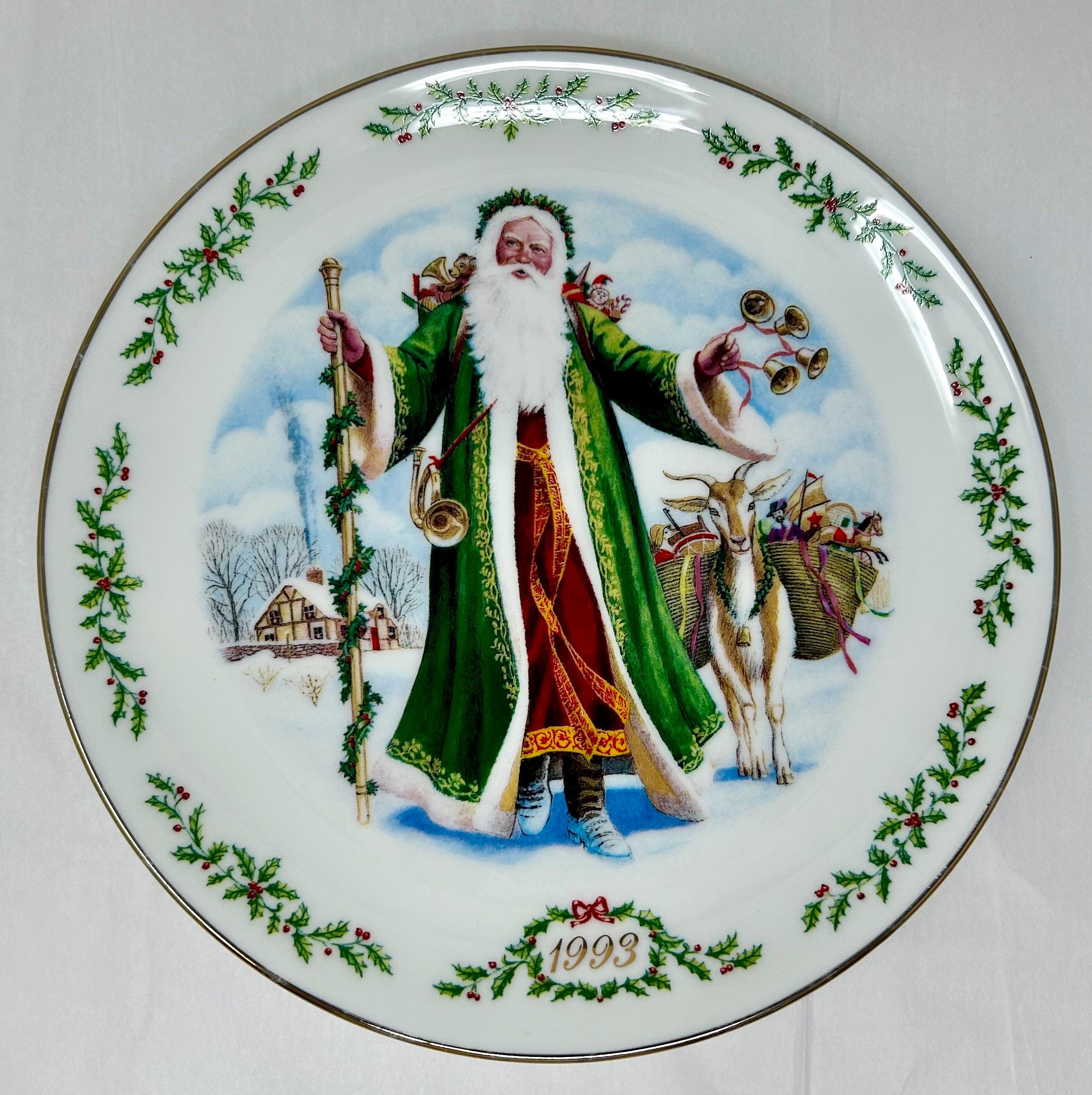 Vintage Lenox International Victorian Santa Plates – 1992 Kris
