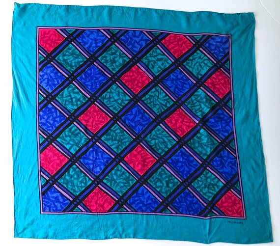 Écharpe BILL BLASS Vintage En Soie - Ivoire, 24x150 Cm, Bandana Ou Foulard Carré Occasion