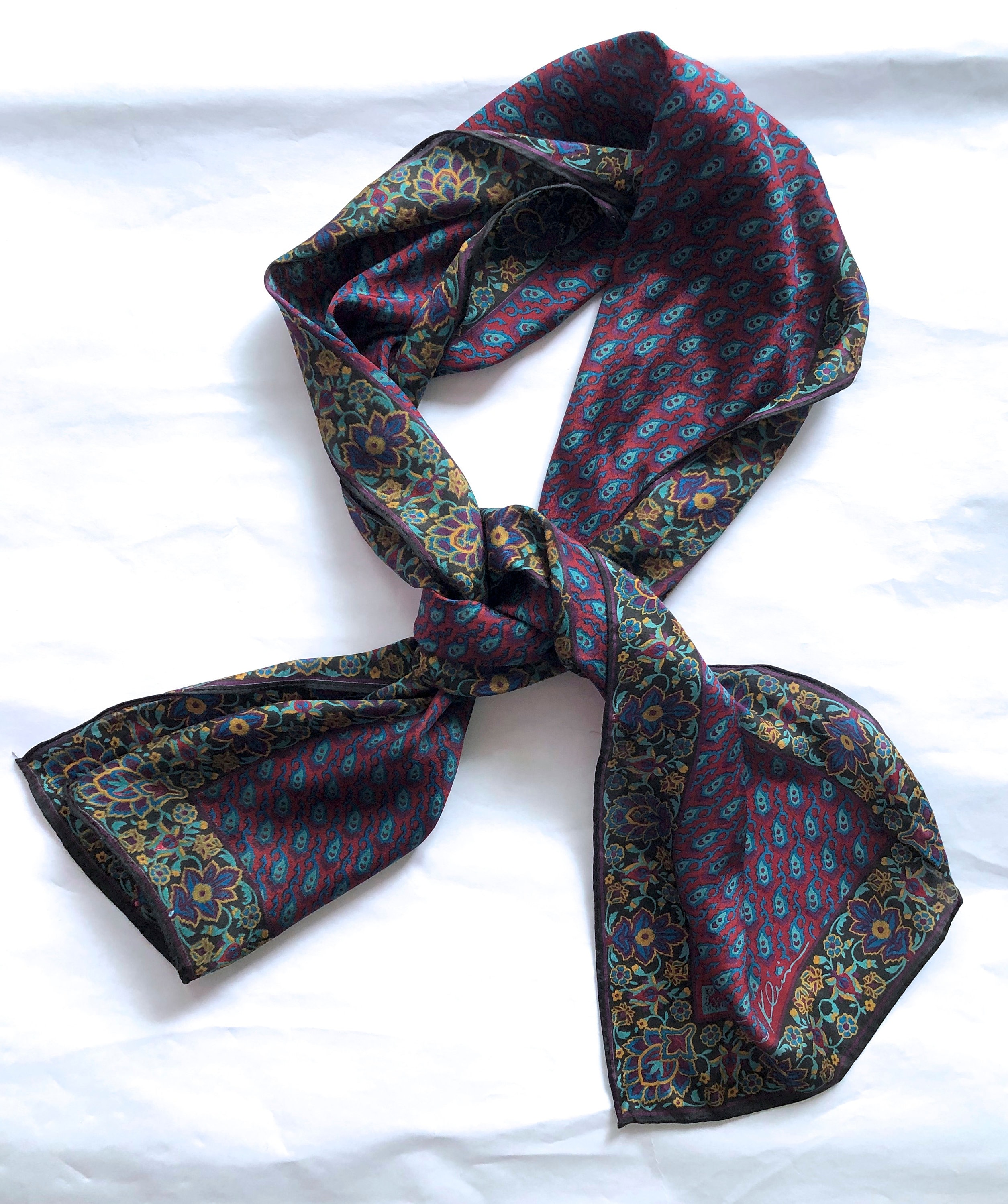 小物 CTHY HIGH-END VINTAGE SILK SCARF Vintage Silk Scarf Classic 80s, Vintage Shawl, Silk Twill