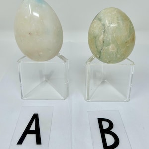 white alabaster granite stone egg white blue polished matte Easter stone Earth Tone