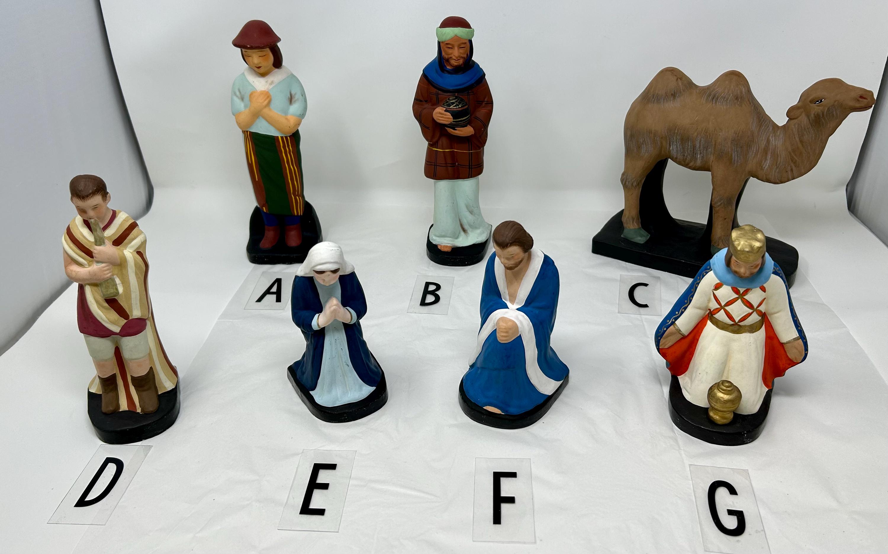 Vintage 1950s Hakata Urasaki Nativity Set – Japanese Chalkware