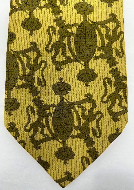 vintage Saks 5th Avenue necktie tie olive green c… - image 1