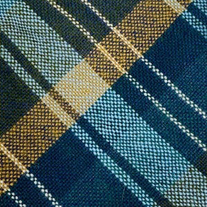 Vintage Super WIDE Lambswool Plaid Tie – 100% Pure New Wool – Woven in Scotland – Blue, Gold & Green Tartan Necktie
