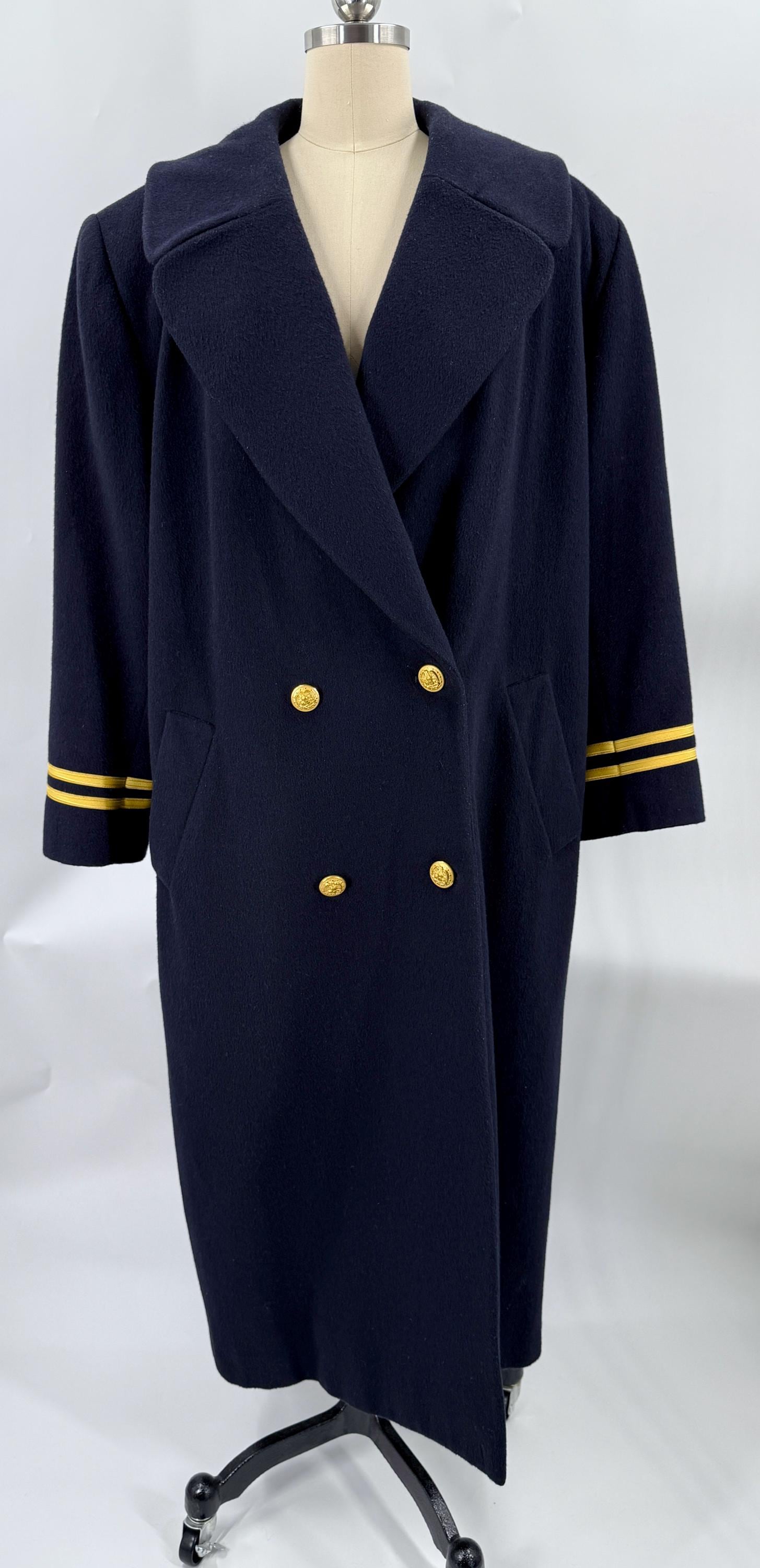 Vintage Christian Dior Navy Wool Coat – Double Breasted Gold Vintage Christian Dior Navy Wool Coat – Double Breasted Gold