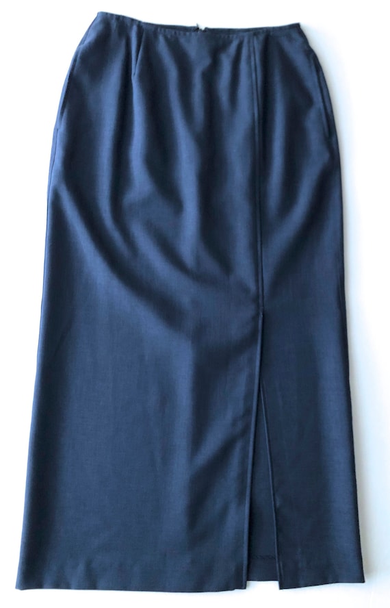 vintage blue long straight skirt Liz Claiborne 6