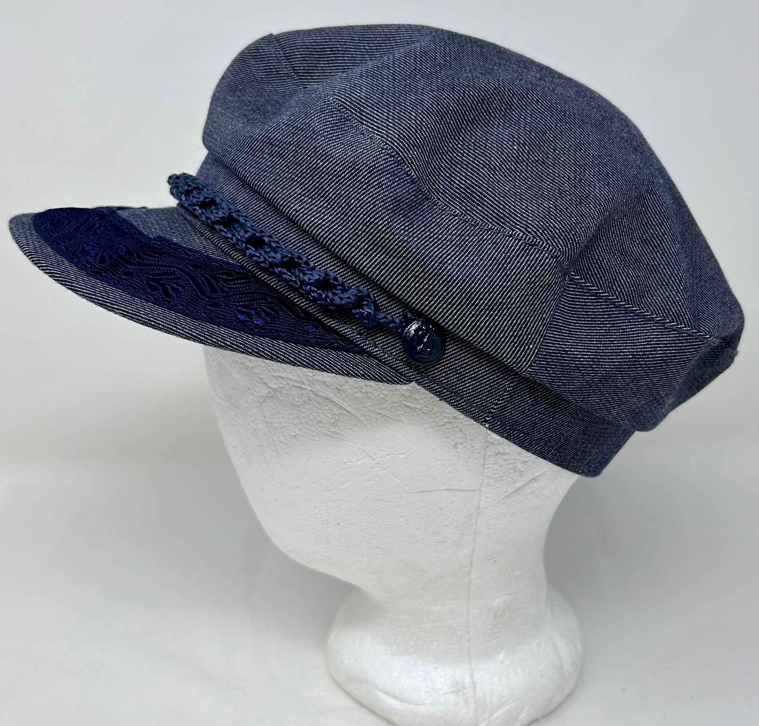 Griechische Fischermütze Hut Griechenland blue jeans 56cm