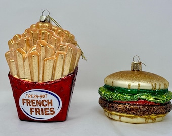バーガーガラスクリスマスツリーデコレーション - お祝いの冬の