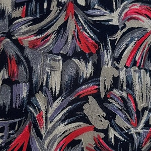 vintage Enrico Covert silk tie necktie grey black red thin abstract