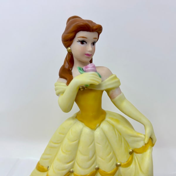 vintage porcelain Princess Belle "Beauty and the Beast" Disney girl figurine Sri Lanka yellow