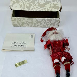 Adorno de hada de San Valentín de Mark Roberts – Edición limitada n.° 548/5000 – 2002 con caja y certificado de autenticidad – Muñeca hada de Santa roja