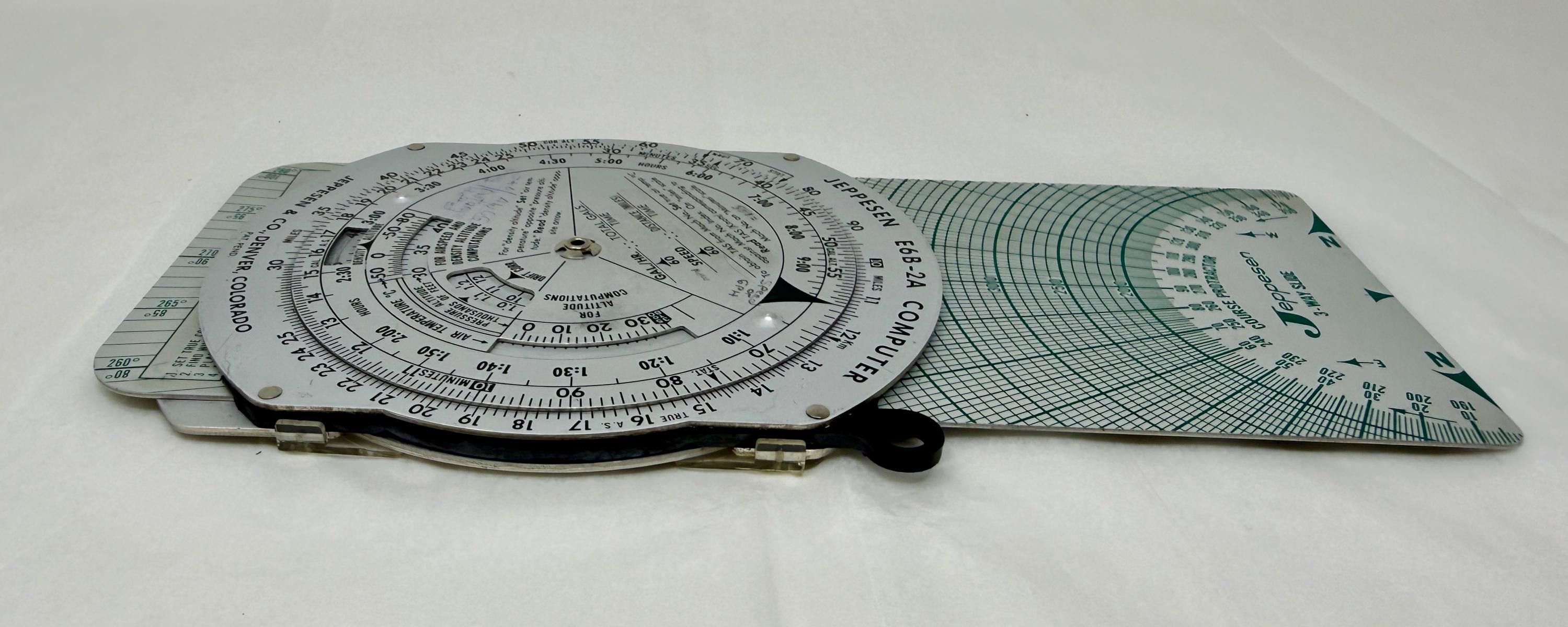 Vintage Jeppesen E6B-2A Flight Computer Aviation Navigation Slide Rule ...