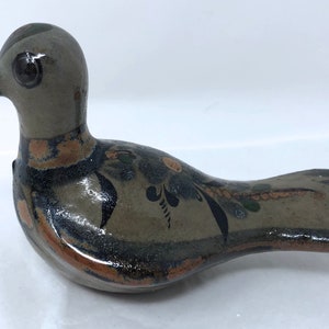 vintage pottery bird Mexico Mexican Tonala painted Mexican folk art painted ceramic clay figurine