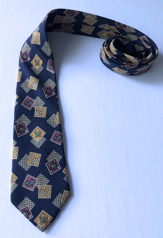 vintage Salvatore Ferragamo silk tie necktie Italy - image 9