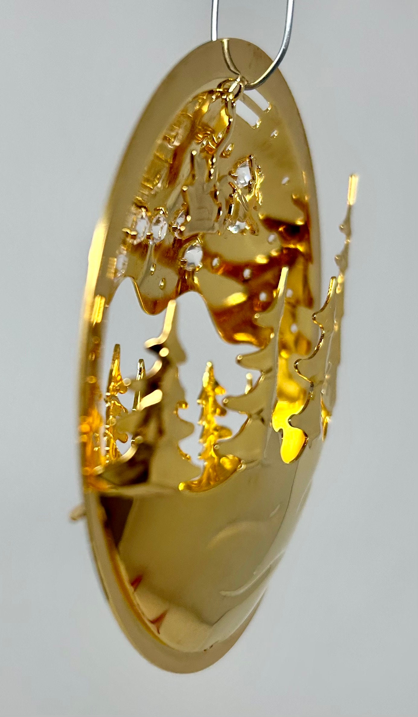 Vintage Georg Jensen 24k Gold Plated Ornament Denmark Christmas 