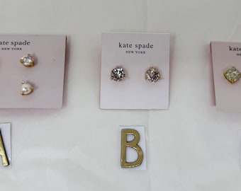 Kate Spade Stud Earrings – Pavé Crystal, Pearl, and Glitter | Gold Tone | New on Card