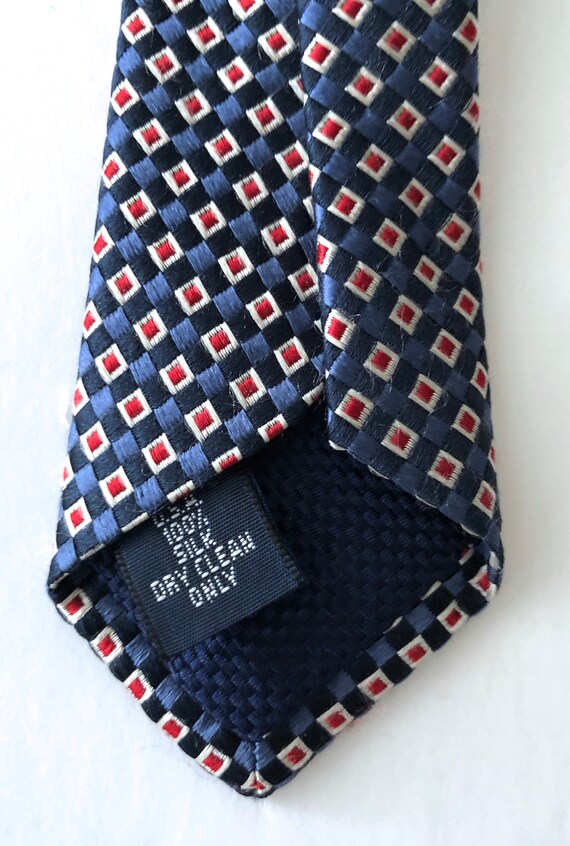 Daniel Crémeux silk brocade tie blue red silk nec… - image 7