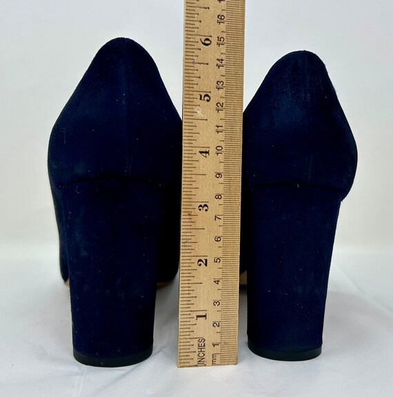 Jimmy Choo suede navy blue heels pumps shoes 38 8 Gem