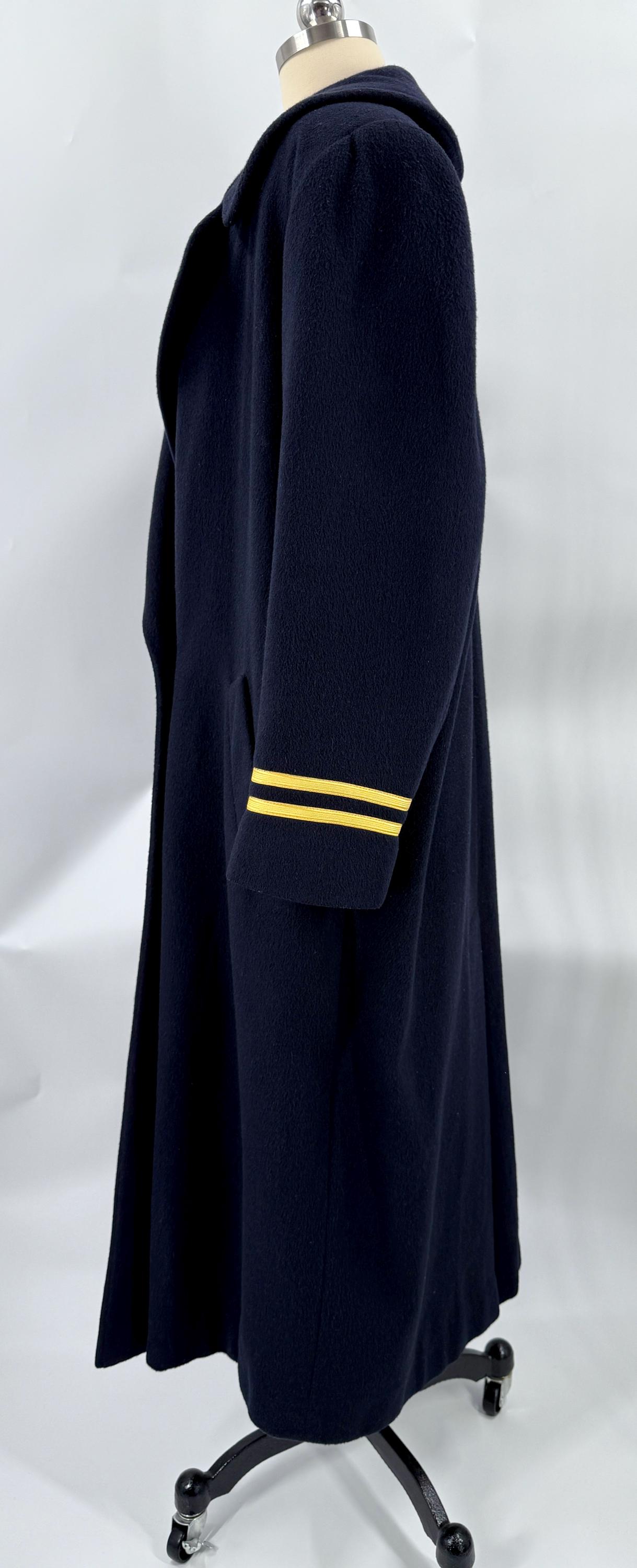 Vintage Christian Dior Navy Wool Coat – Double Breasted Gold