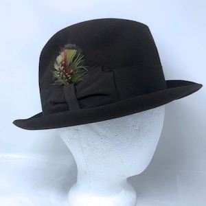 vintage Borsalino Italy hat fedora wool brown San Remo 7 5/8&quot;