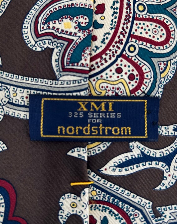 XMI 325 Series Nordstrom 100% silk tie paisley br… - image 5